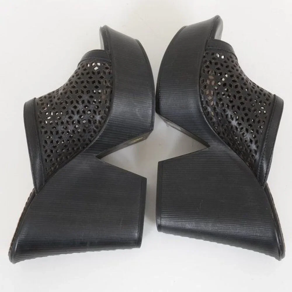 Carlos Rossetti Women's Size 8.5 Platform Mule Slide Wedge Heels Resort Cruise